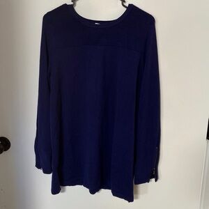 Royal blue sweater with zippers on sleeves